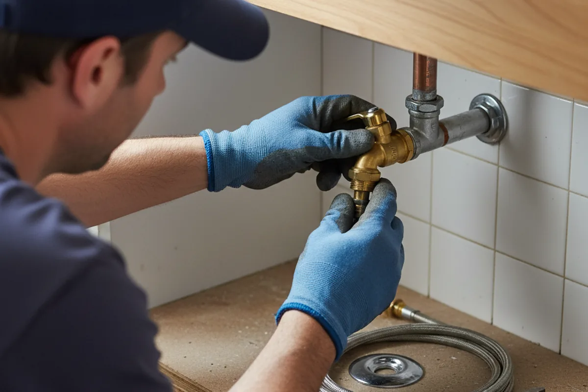 Shutoff valve and fitting work during Well Pump Repair in South Mountain